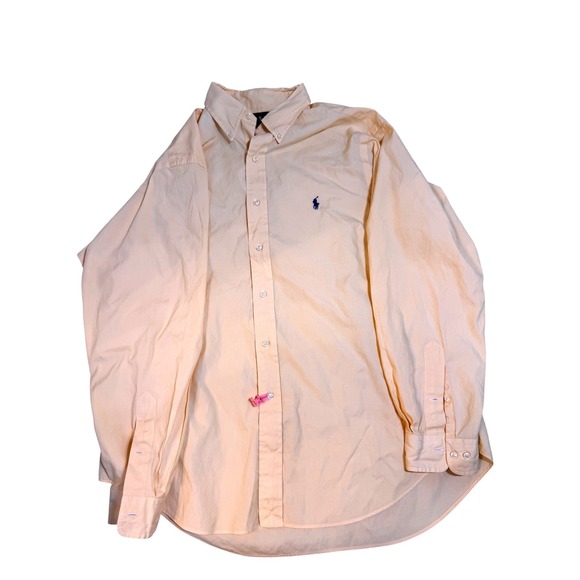 Ralph Lauren Classic Fit Oxford Shirts Men's 17 34/35 Lot of 2 Blue Yellow‎ - Picture 2 of 9